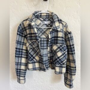 Zara plaid cropped jacket